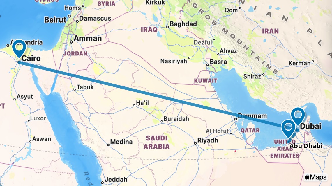 Trip itinerary map