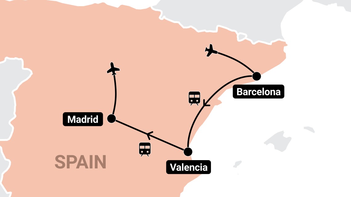 Trip itinerary map