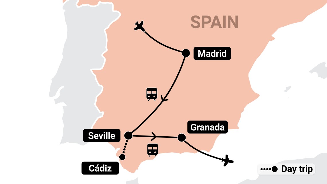 Trip itinerary map