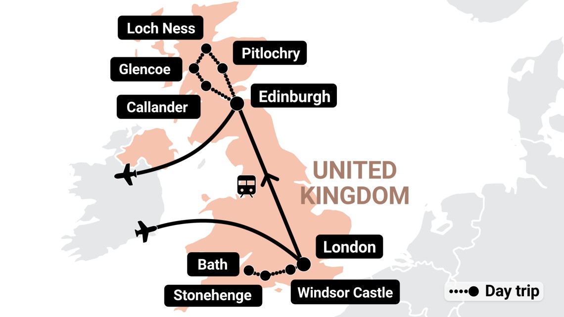 Trip itinerary map