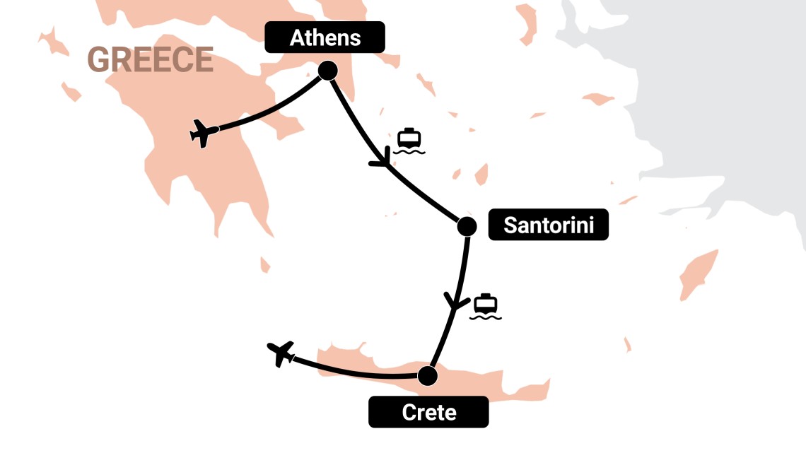 Trip itinerary map