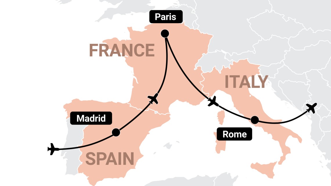 Trip itinerary map