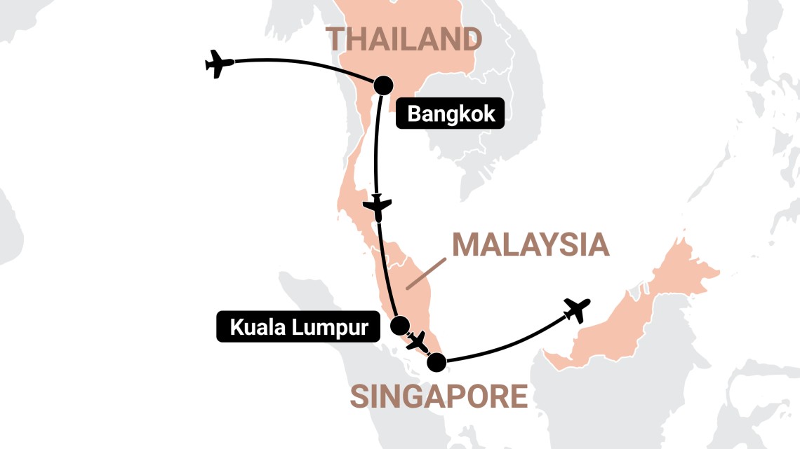 Trip itinerary map