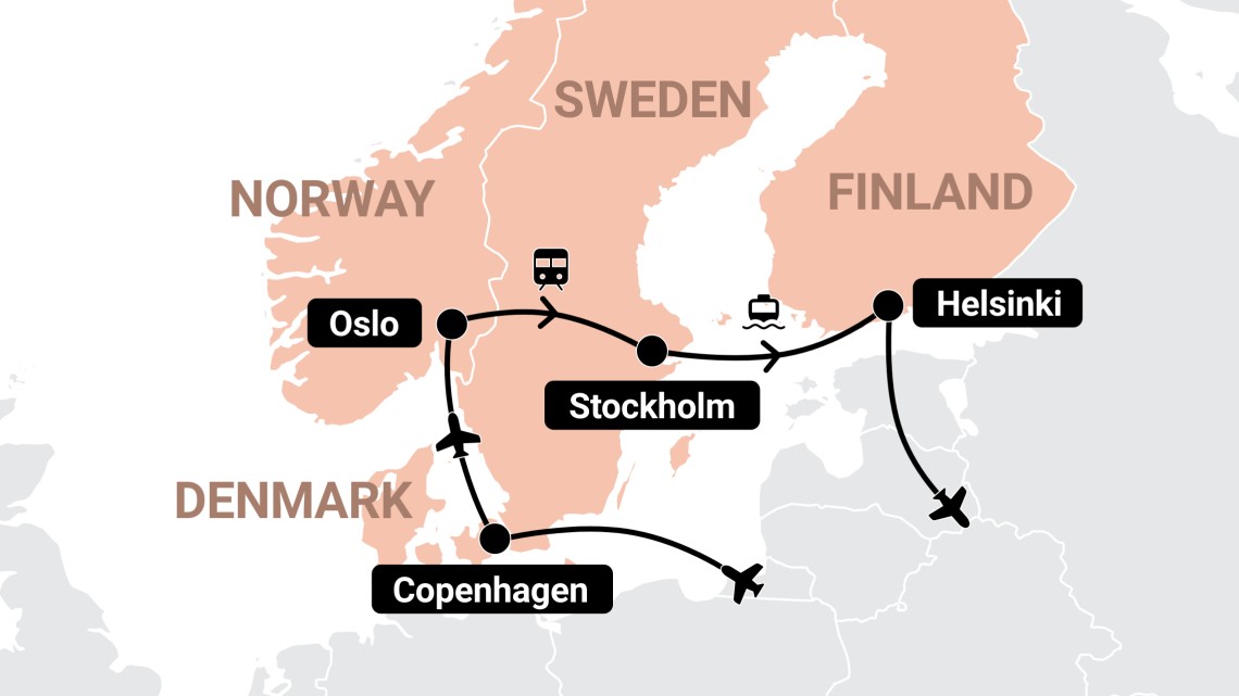 Trip itinerary map